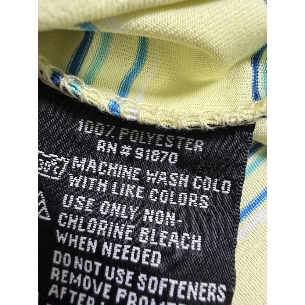 Pebble Beach Dry Luxe Performance Polo Shirt Men's Large Striped Golf Yellow - Picture 11 of 16
